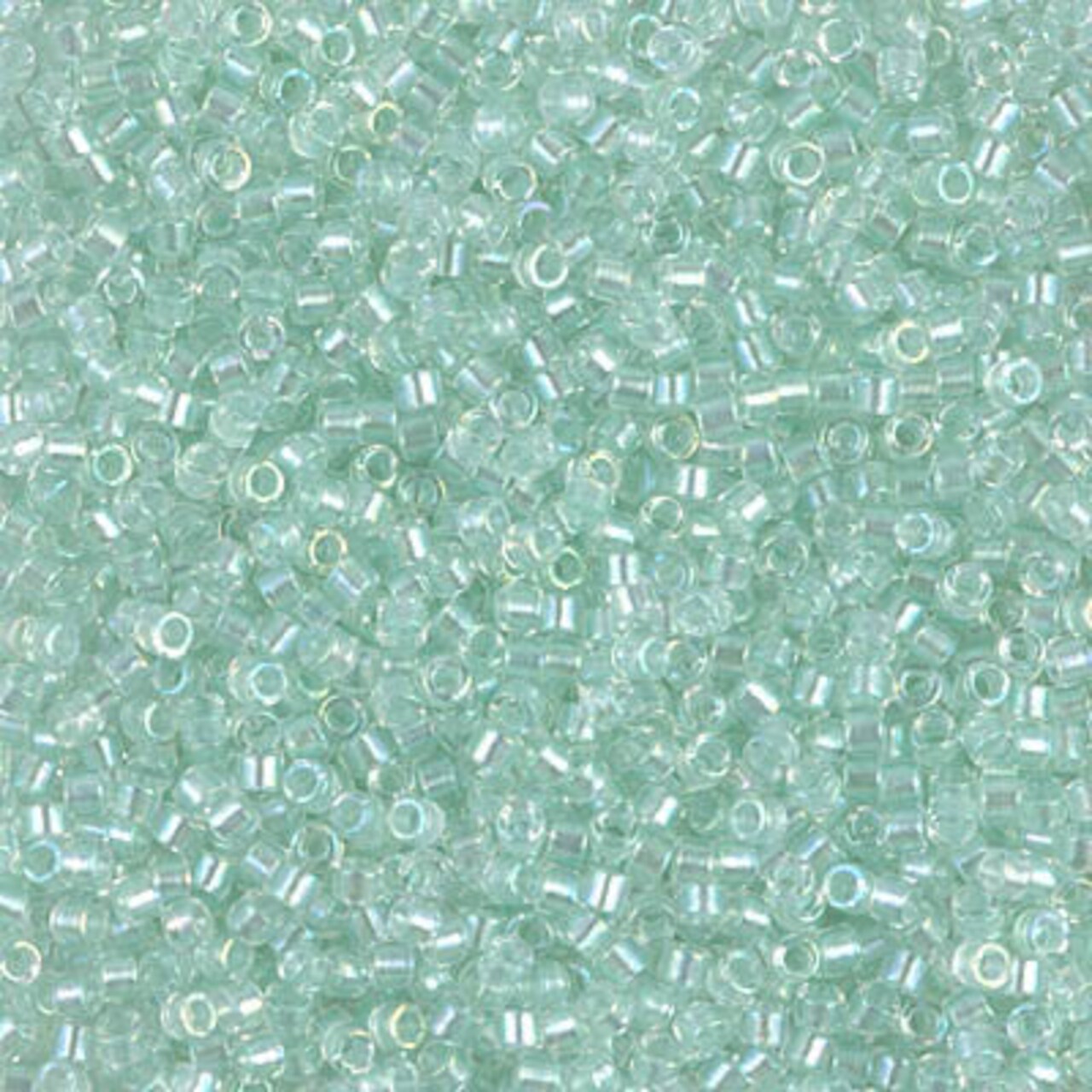 Miyuki Delica Bead 11/0, DB1675, Pearl Lined Transparent Pale Green Mist AB, 5 grams